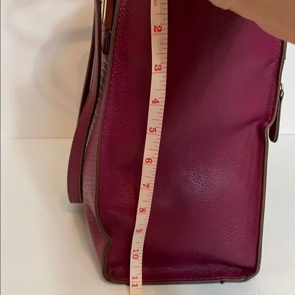 Nicole Miller Dark Pink Faux Snakeskin Bag - Picture 6 of 10